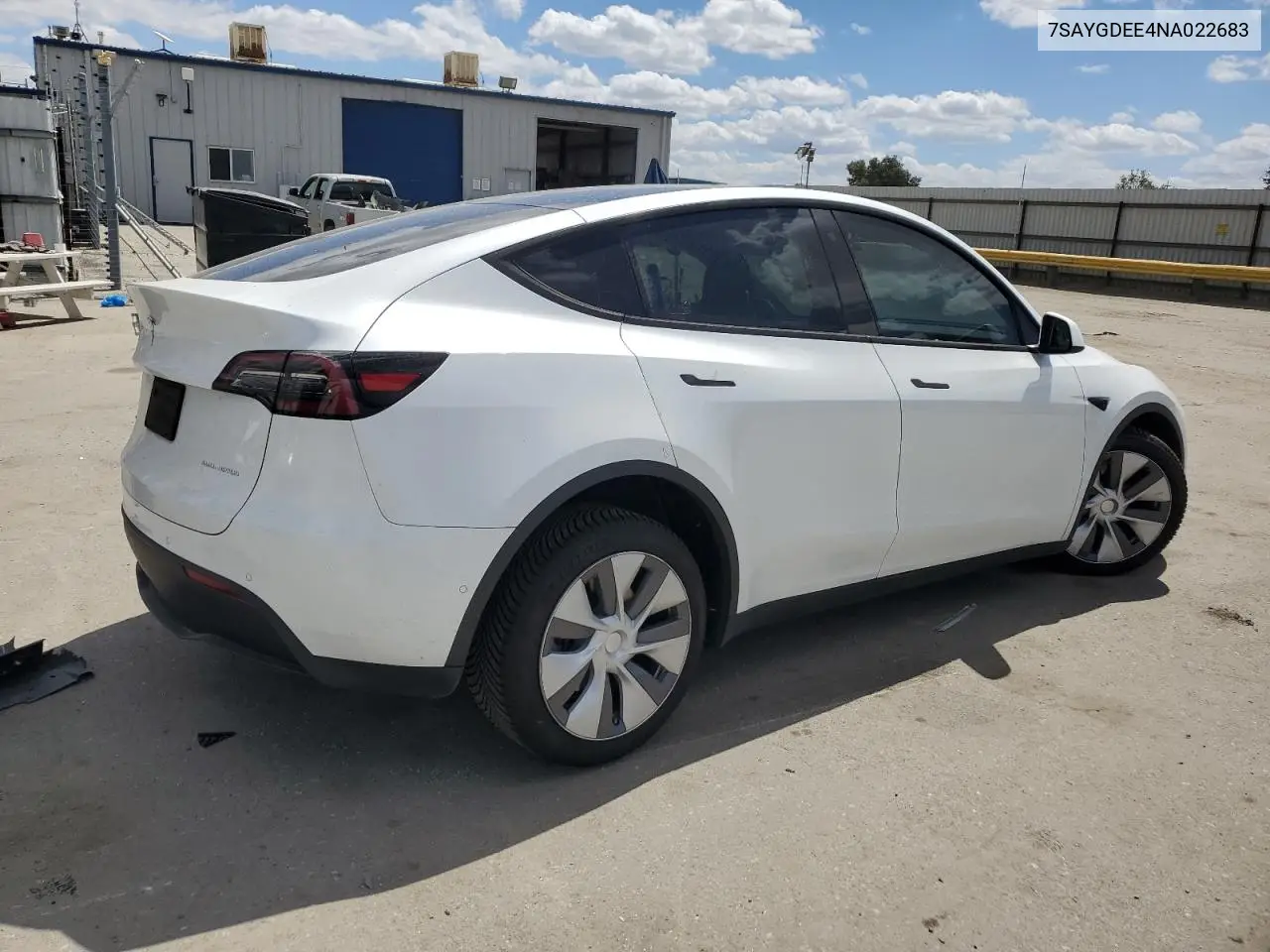 2022 Tesla Model Y VIN: 7SAYGDEE4NA022683 Lot: 56743505