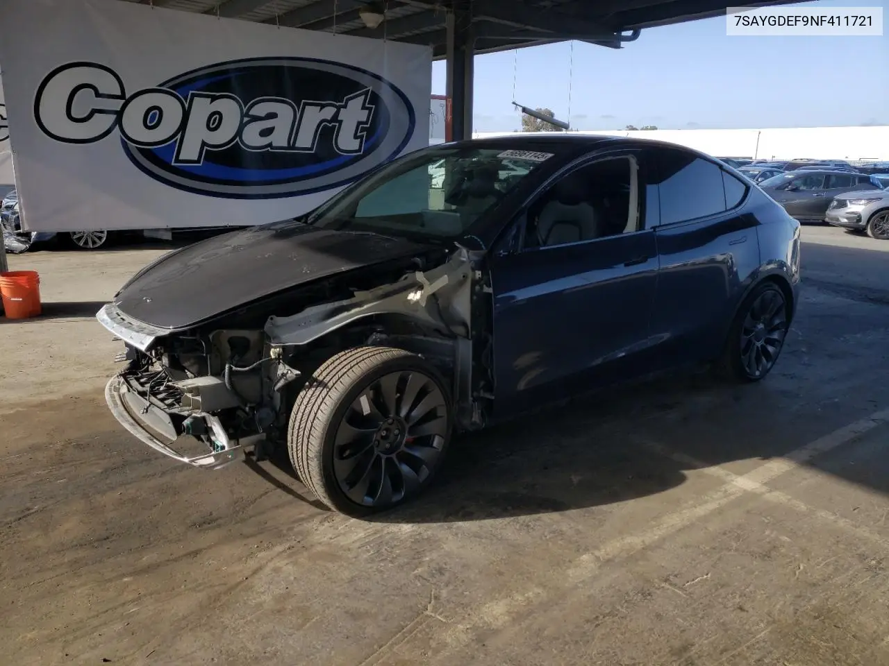 2022 Tesla Model Y VIN: 7SAYGDEF9NF411721 Lot: 56961145
