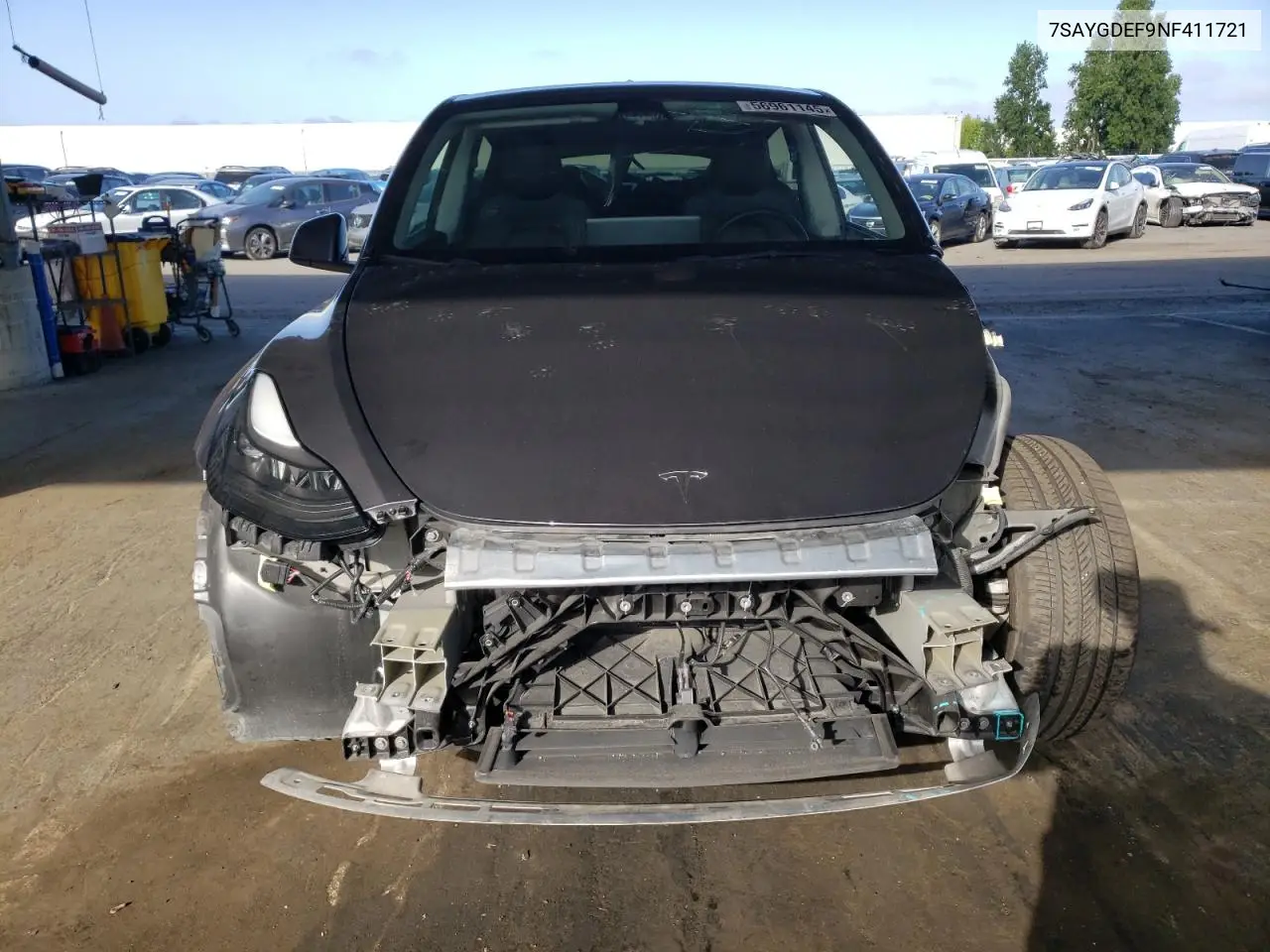 2022 Tesla Model Y VIN: 7SAYGDEF9NF411721 Lot: 56961145