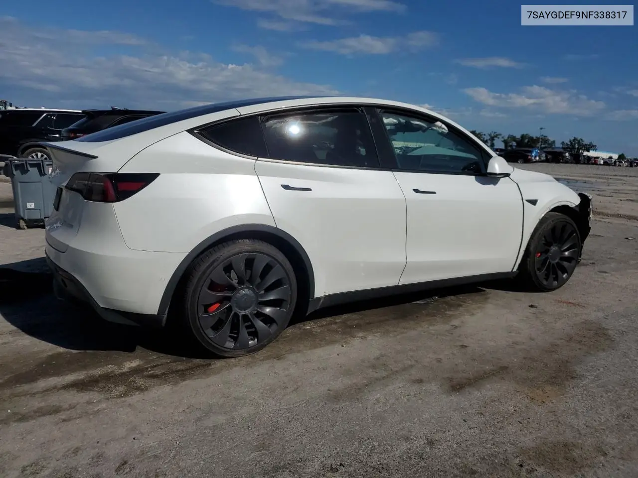 2022 Tesla Model Y VIN: 7SAYGDEF9NF338317 Lot: 56992835