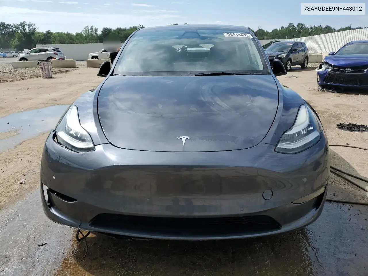2022 Tesla Model Y VIN: 7SAYGDEE9NF443012 Lot: 58418435