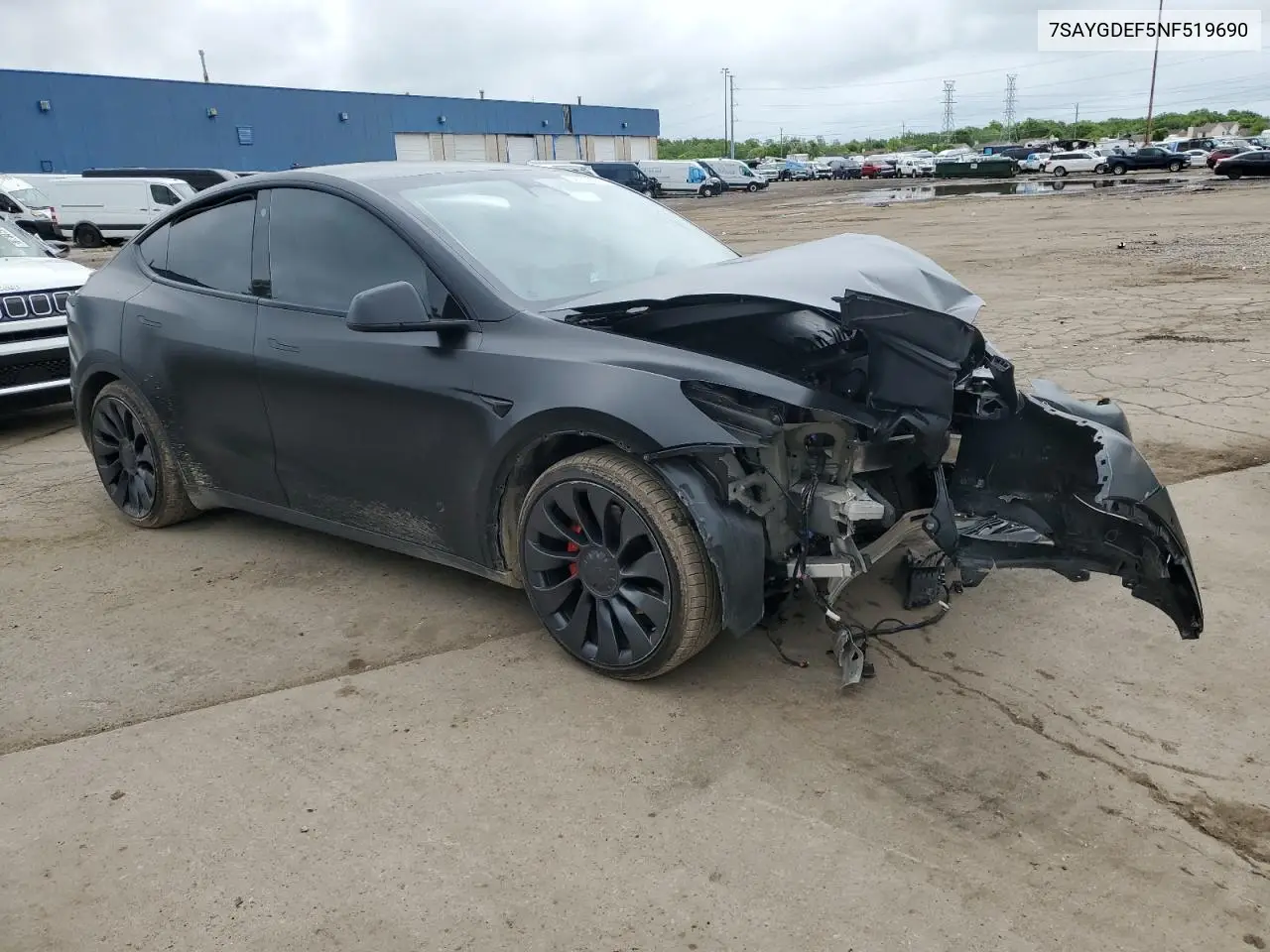 2022 Tesla Model Y VIN: 7SAYGDEF5NF519690 Lot: 58539855