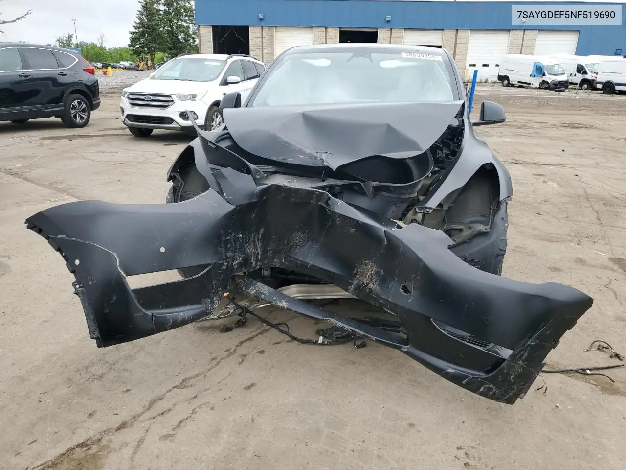 2022 Tesla Model Y VIN: 7SAYGDEF5NF519690 Lot: 58539855