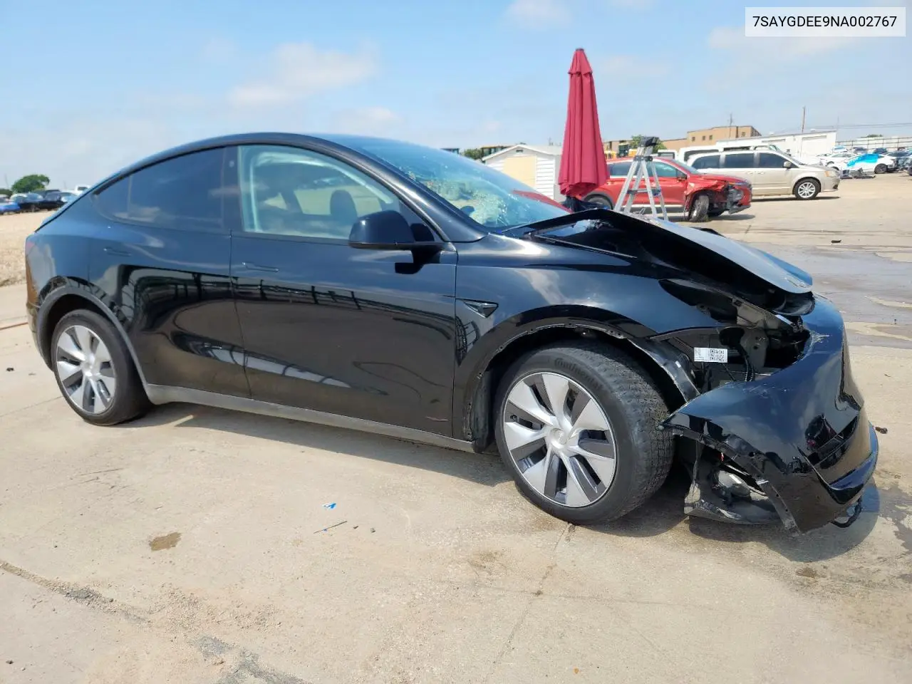 2022 Tesla Model Y VIN: 7SAYGDEE9NA002767 Lot: 58671105