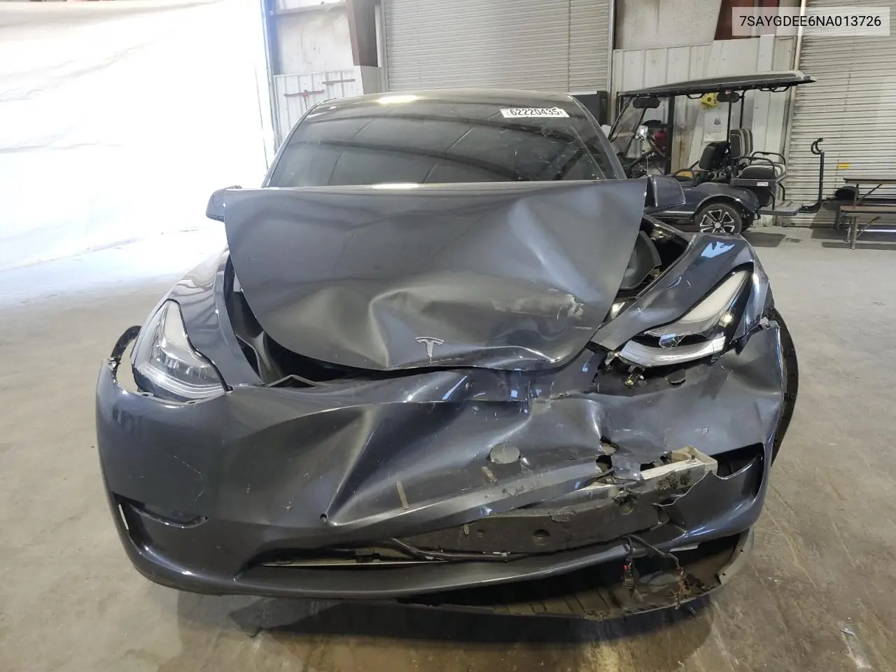 2022 Tesla Model Y VIN: 7SAYGDEE6NA013726 Lot: 62220435