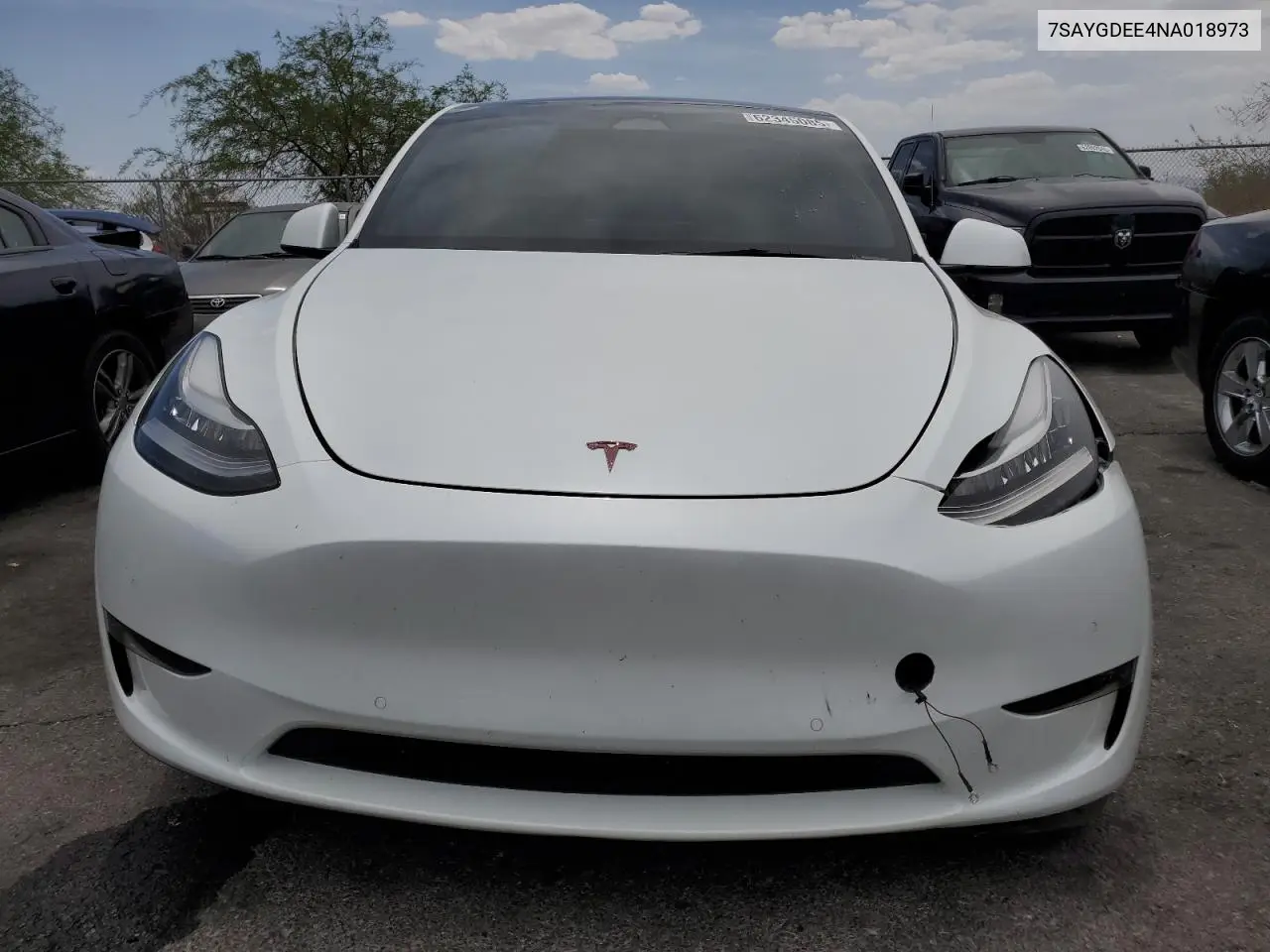 2022 Tesla Model Y VIN: 7SAYGDEE4NA018973 Lot: 62345085