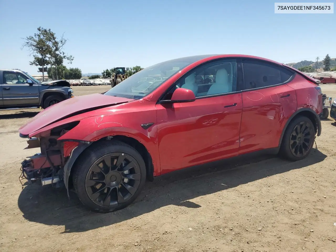 2022 Tesla Model Y VIN: 7SAYGDEE1NF345673 Lot: 62370855