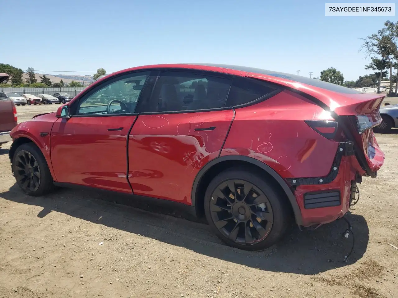 2022 Tesla Model Y VIN: 7SAYGDEE1NF345673 Lot: 62370855