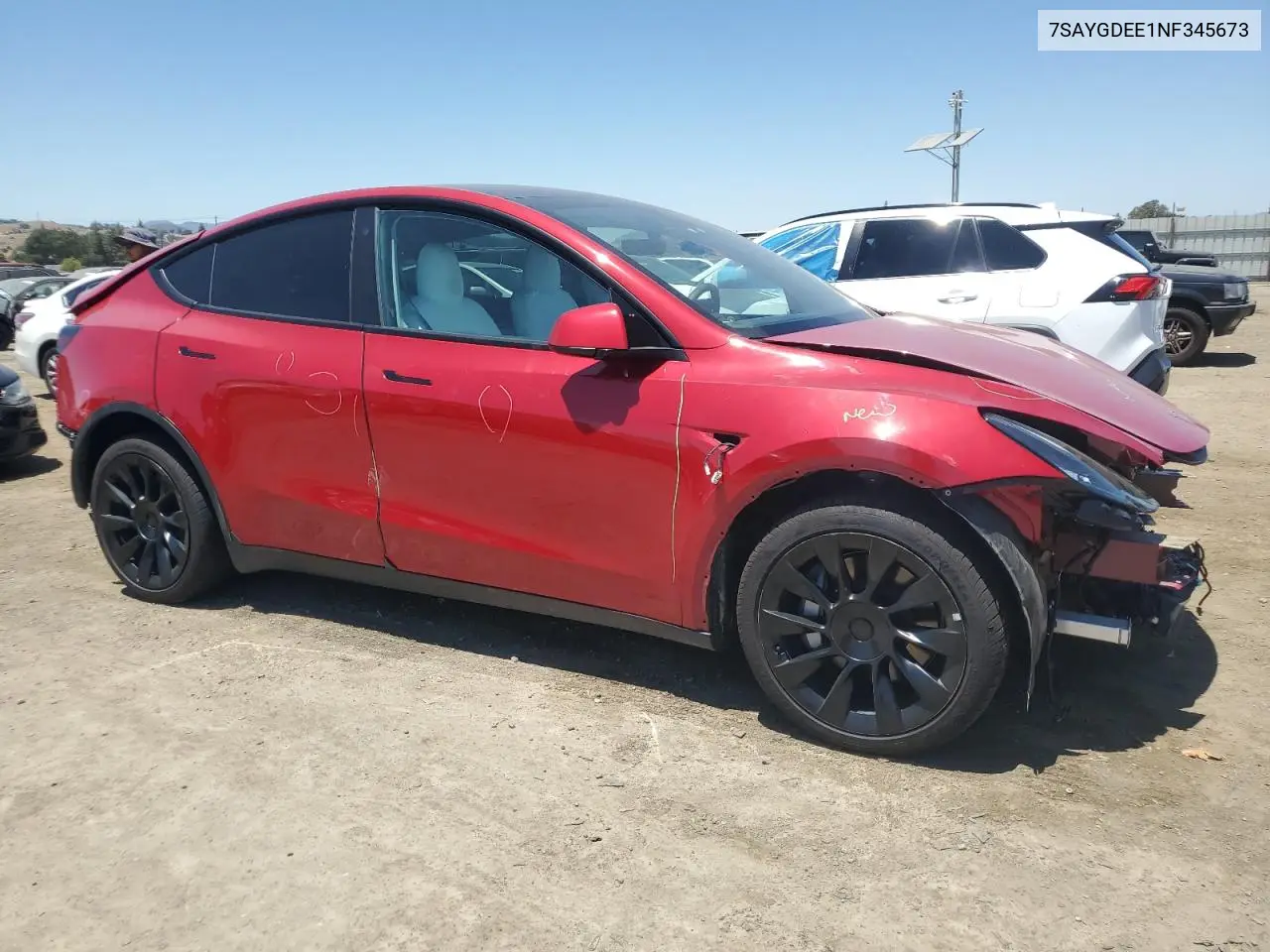 2022 Tesla Model Y VIN: 7SAYGDEE1NF345673 Lot: 62370855