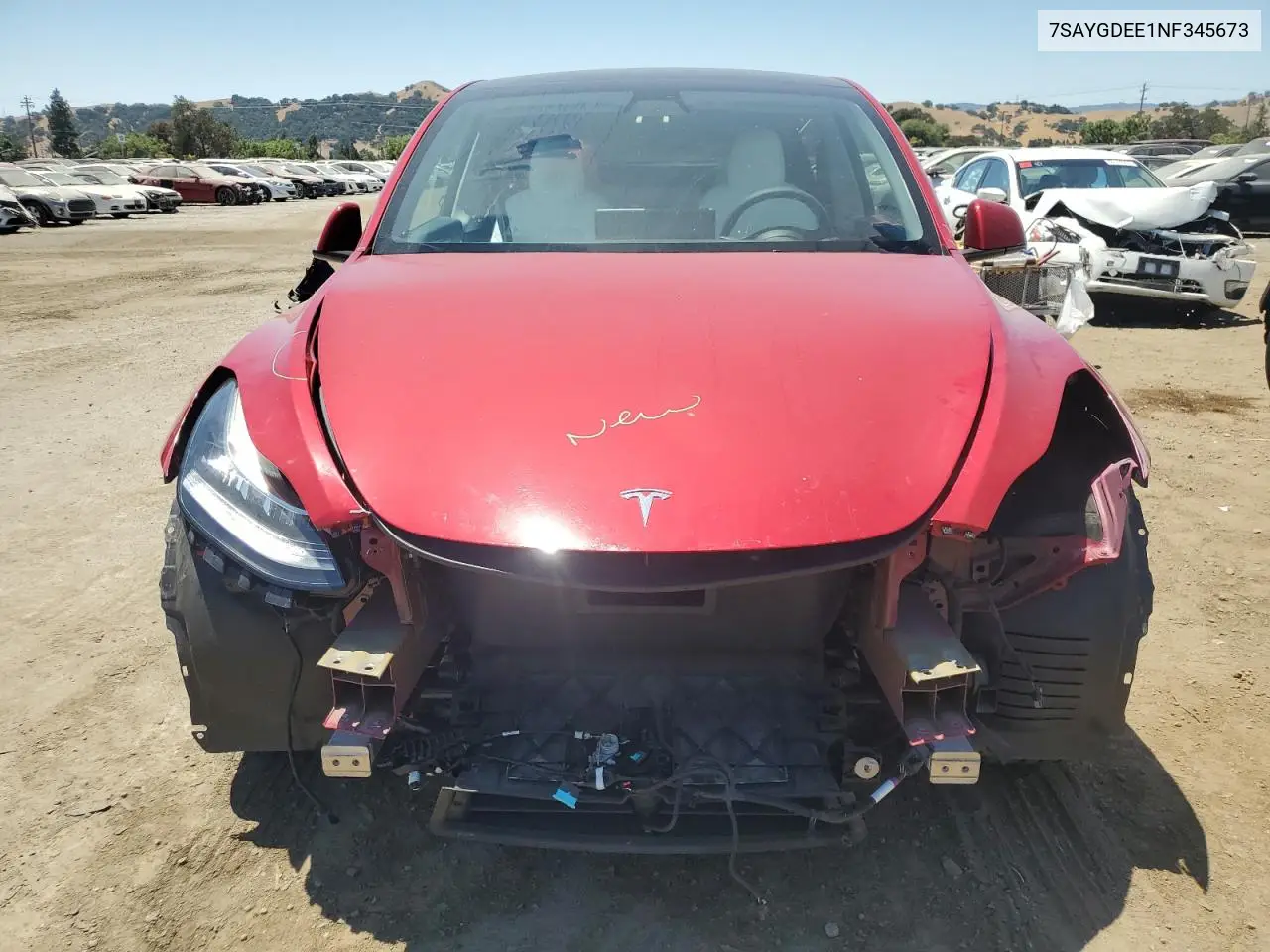 2022 Tesla Model Y VIN: 7SAYGDEE1NF345673 Lot: 62370855