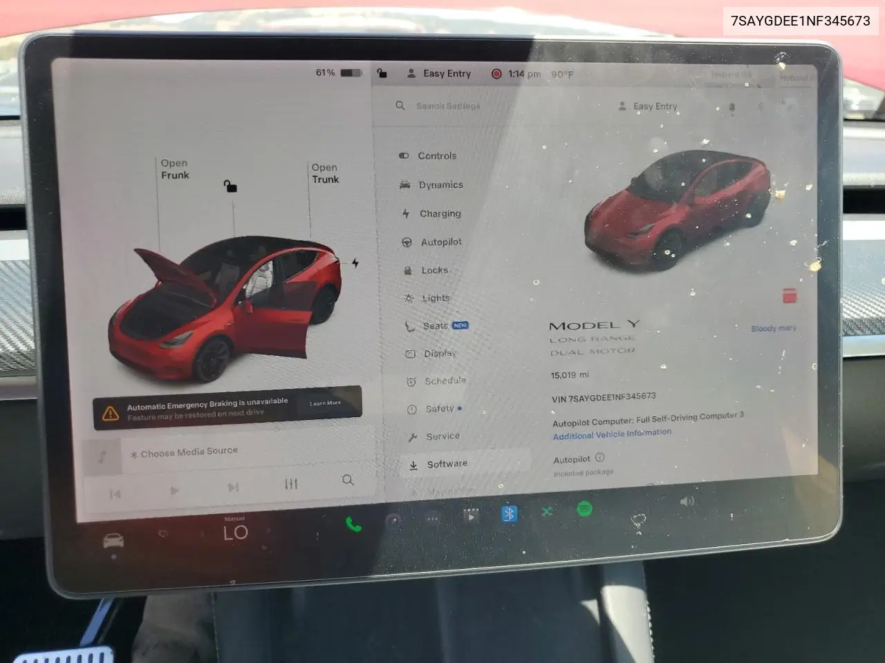 2022 Tesla Model Y VIN: 7SAYGDEE1NF345673 Lot: 62370855