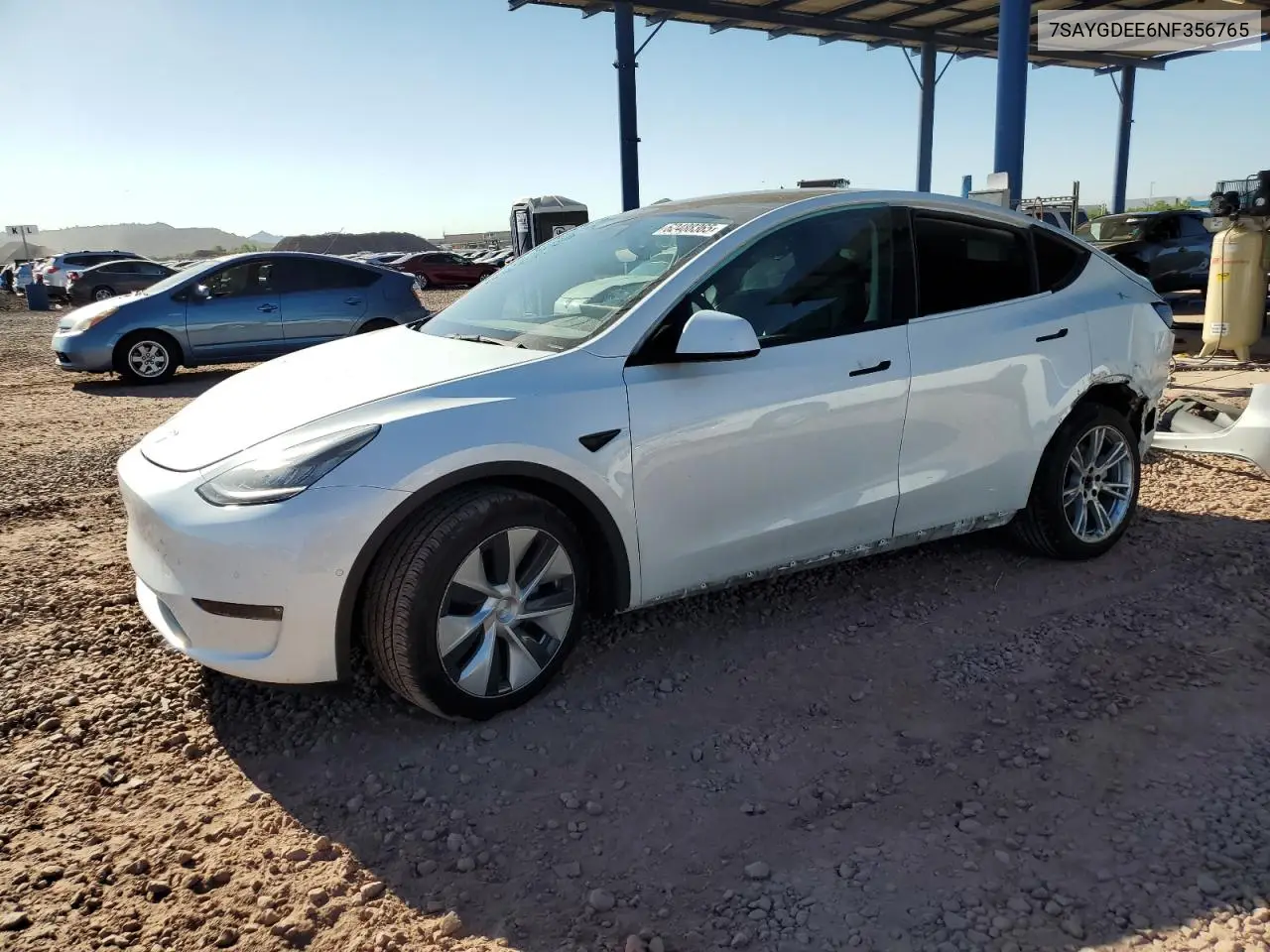 2022 Tesla Model Y VIN: 7SAYGDEE6NF356765 Lot: 62488365