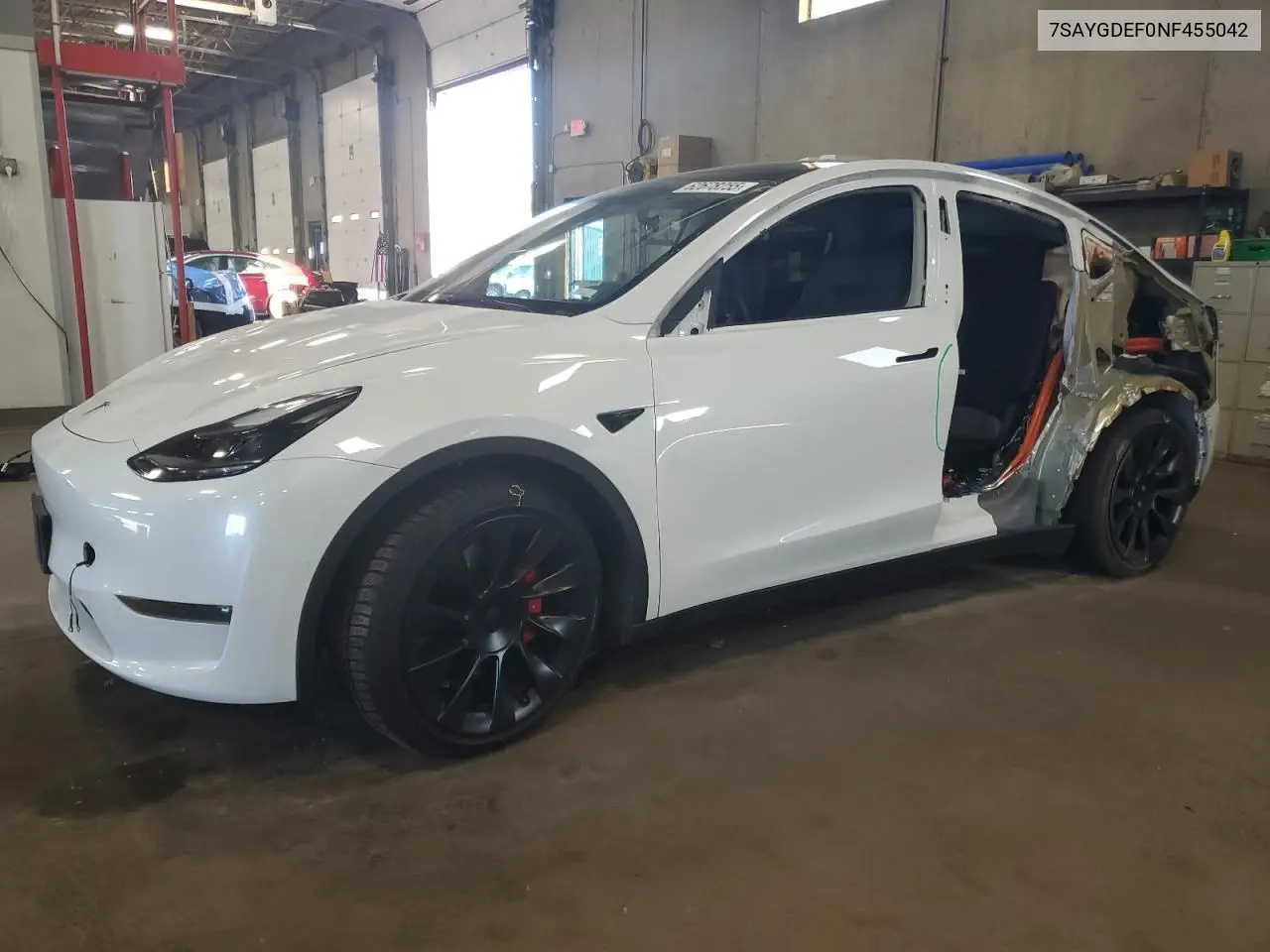 2022 Tesla Model Y VIN: 7SAYGDEF0NF455042 Lot: 62678255