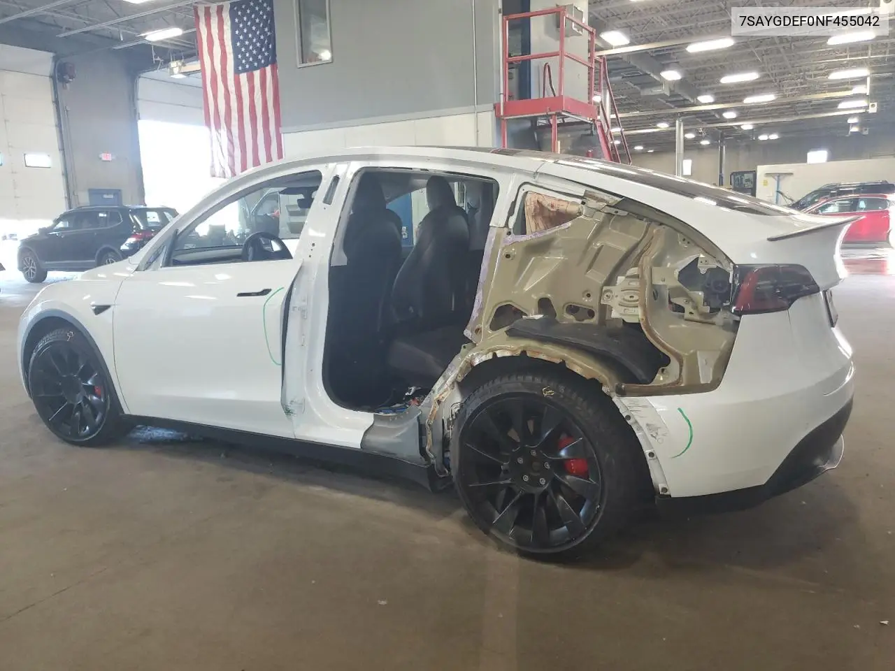 2022 Tesla Model Y VIN: 7SAYGDEF0NF455042 Lot: 62678255