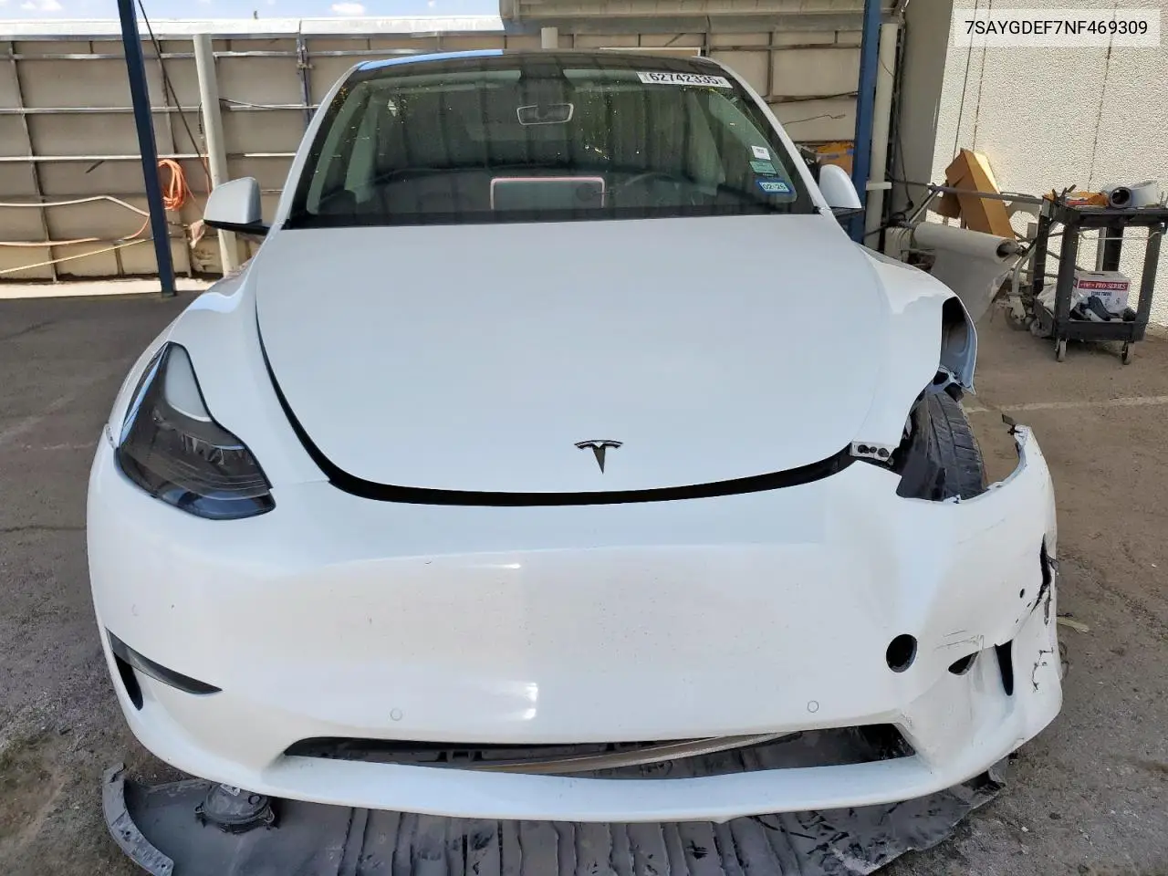 2022 Tesla Model Y VIN: 7SAYGDEF7NF469309 Lot: 62742335