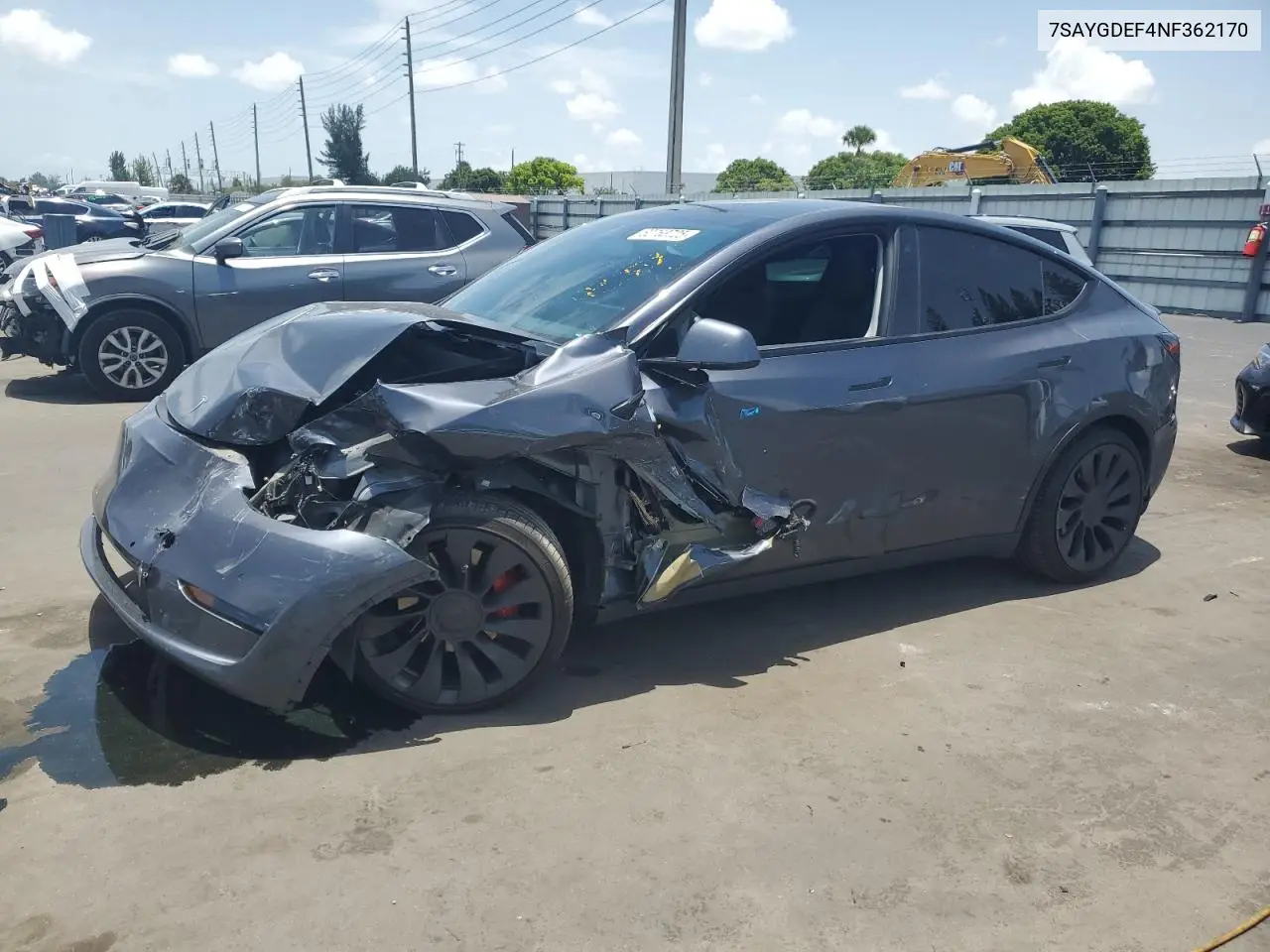 2022 Tesla Model Y VIN: 7SAYGDEF4NF362170 Lot: 62763725