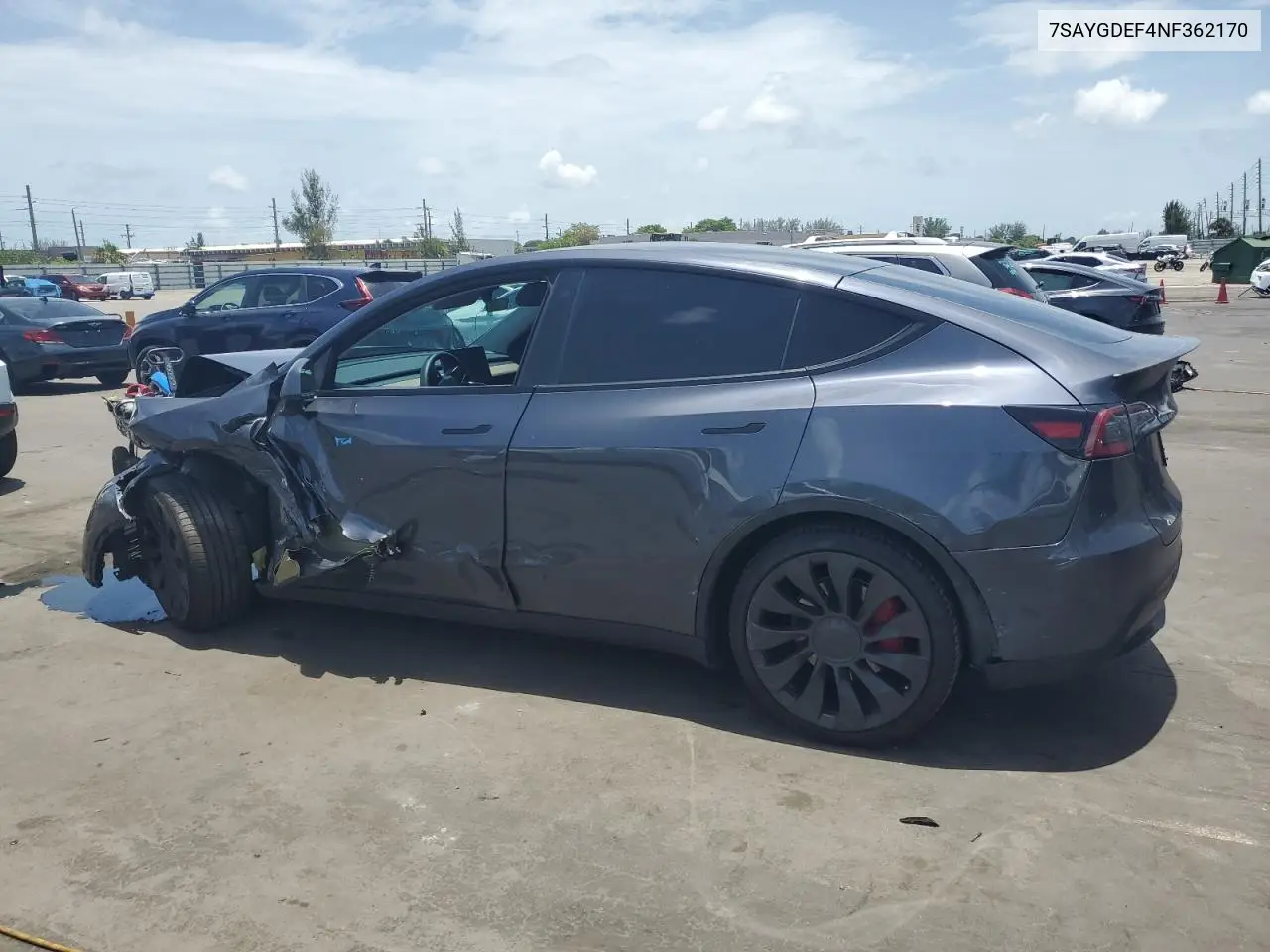 2022 Tesla Model Y VIN: 7SAYGDEF4NF362170 Lot: 62763725