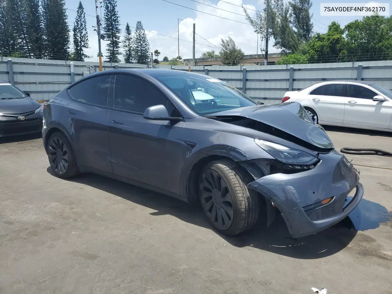 2022 Tesla Model Y VIN: 7SAYGDEF4NF362170 Lot: 62763725