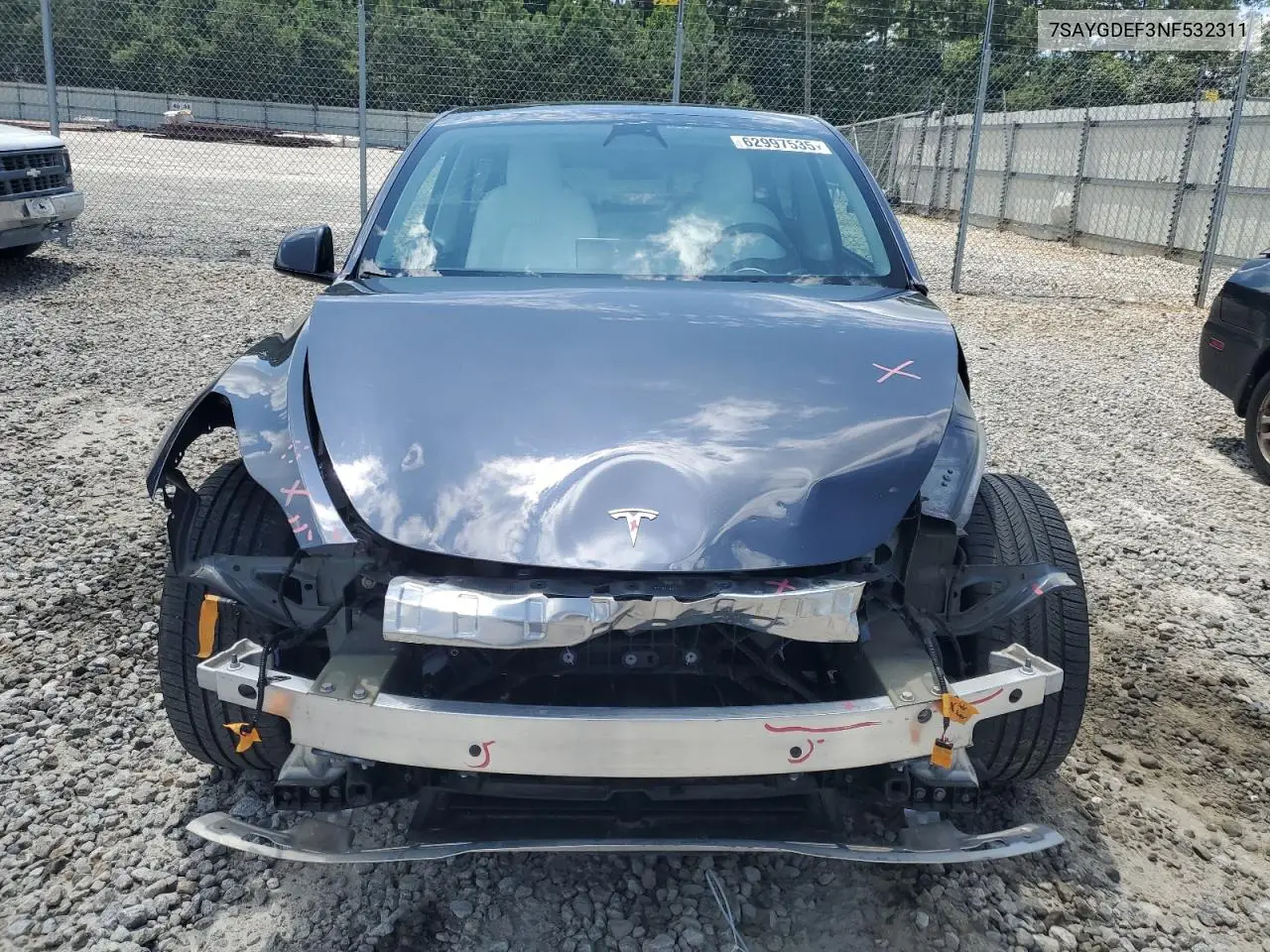 7saygdef3nf532311 7SAYGDEF3NF532311 2022 Tesla Model Y