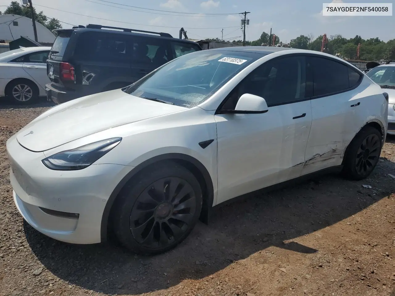 7saygdef2nf540058 7SAYGDEF2NF540058 2022 Tesla Model Y