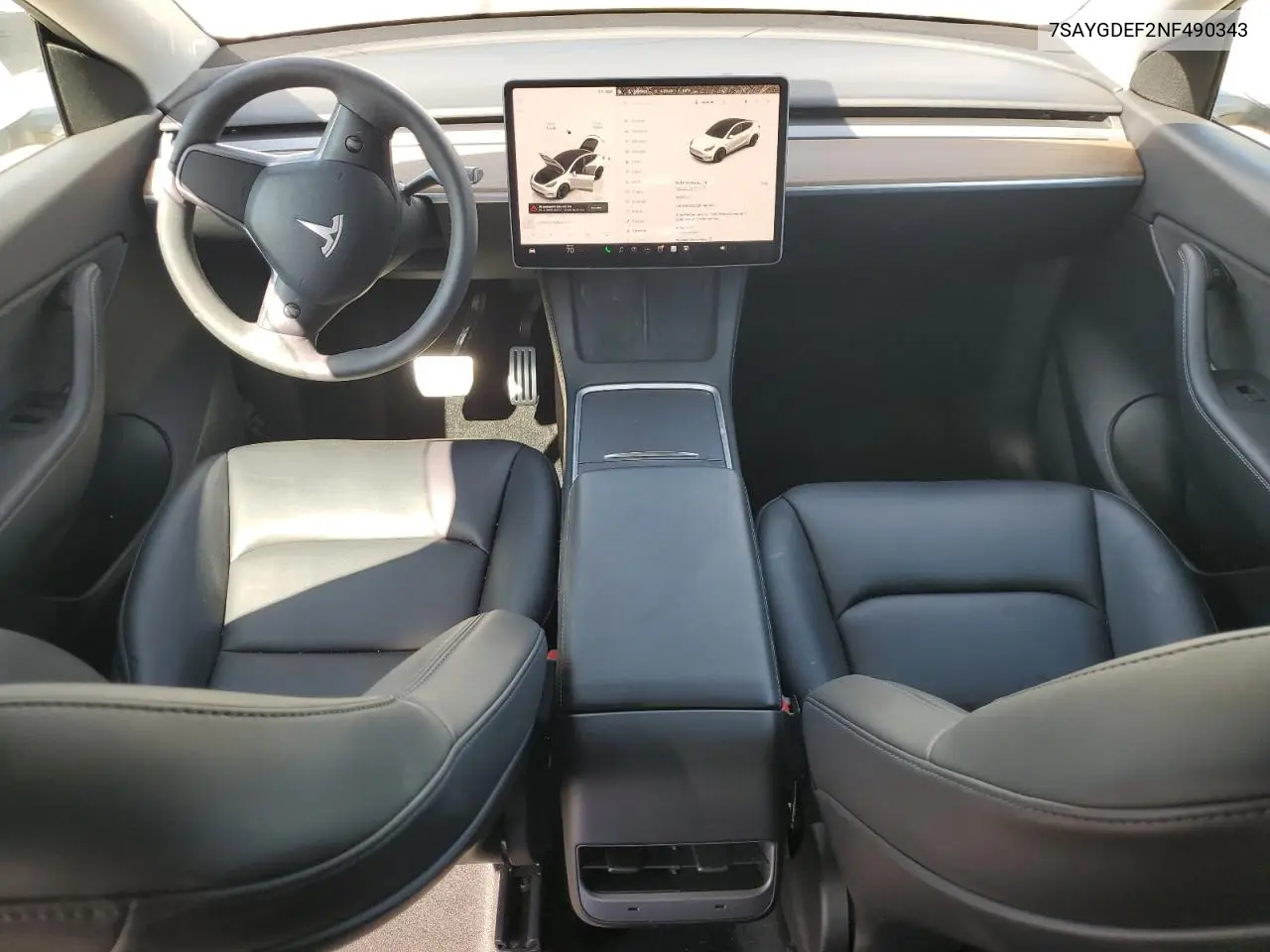 2022 Tesla Model Y VIN: 7SAYGDEF2NF490343 Lot: 63494385