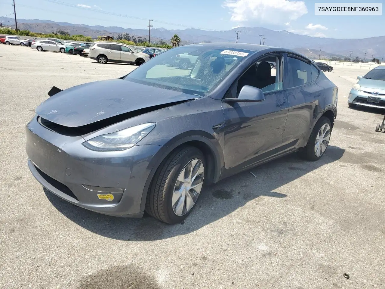 2022 Tesla Model Y VIN: 7SAYGDEE8NF360963 Lot: 63638195