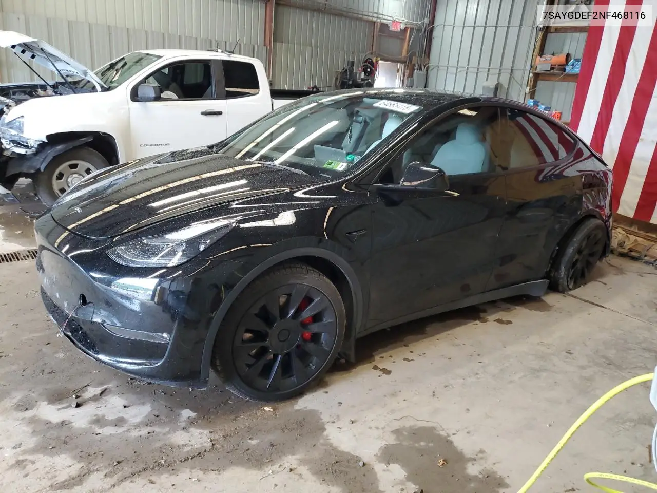 2022 Tesla Model Y VIN: 7SAYGDEF2NF468116 Lot: 64665415