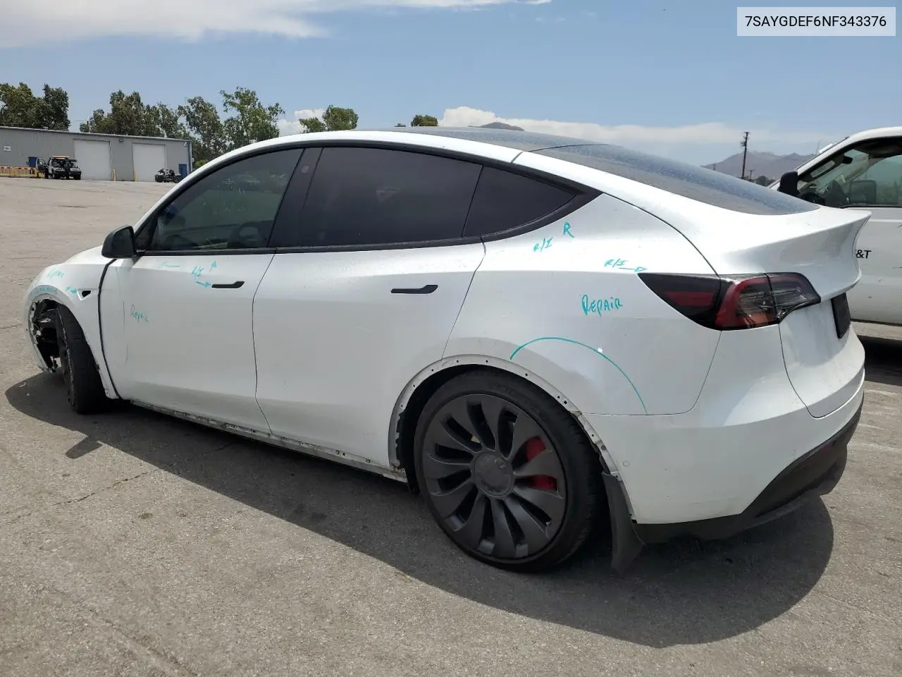 2022 Tesla Model Y VIN: 7SAYGDEF6NF343376 Lot: 64690145