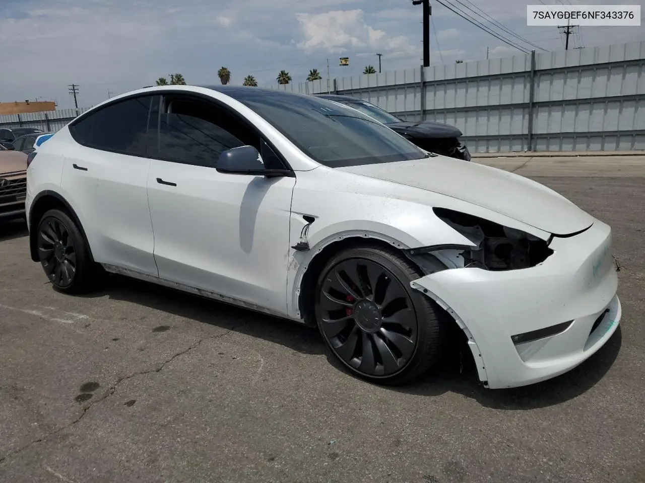 2022 Tesla Model Y VIN: 7SAYGDEF6NF343376 Lot: 64690145