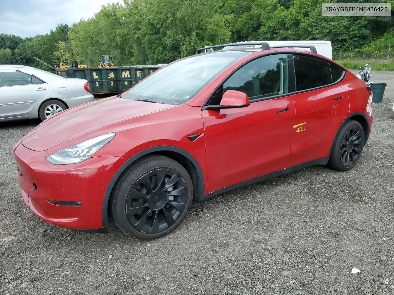 2022 Tesla Model Y VIN: 7SAYGDEE4NF436422 Lot: 65167465