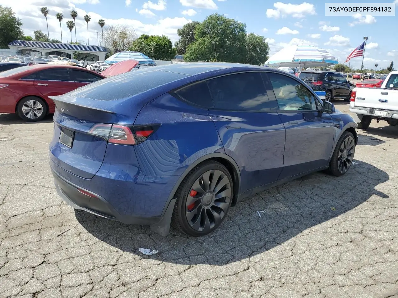2023 Tesla Model Y VIN: 7SAYGDEF0PF894132 Lot: 48062595
