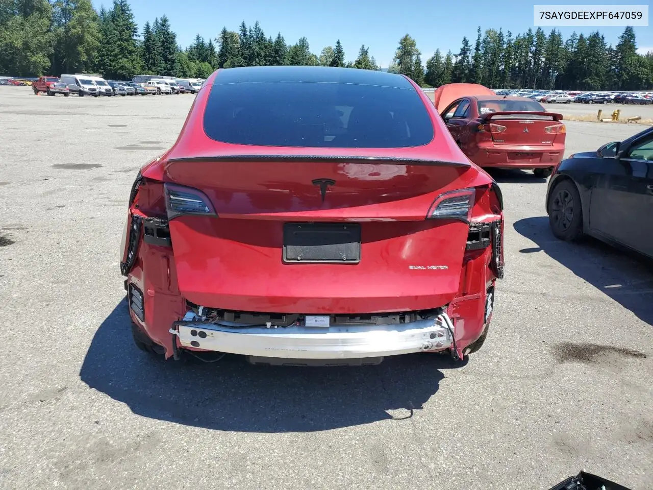 2023 Tesla Model Y VIN: 7SAYGDEEXPF647059 Lot: 62734605