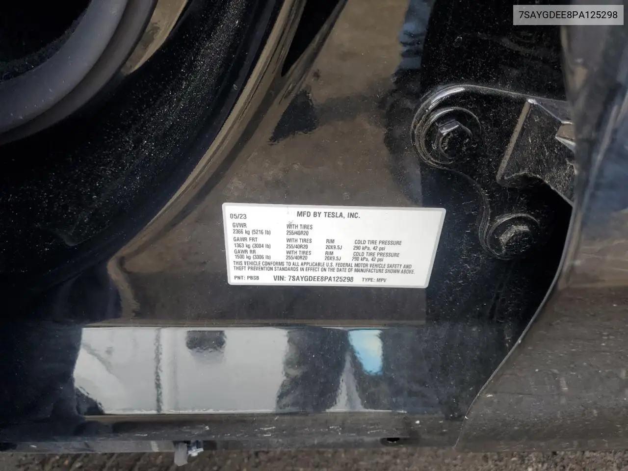 2023 Tesla Model Y VIN: 7SAYGDEE8PA125298 Lot: 62895925