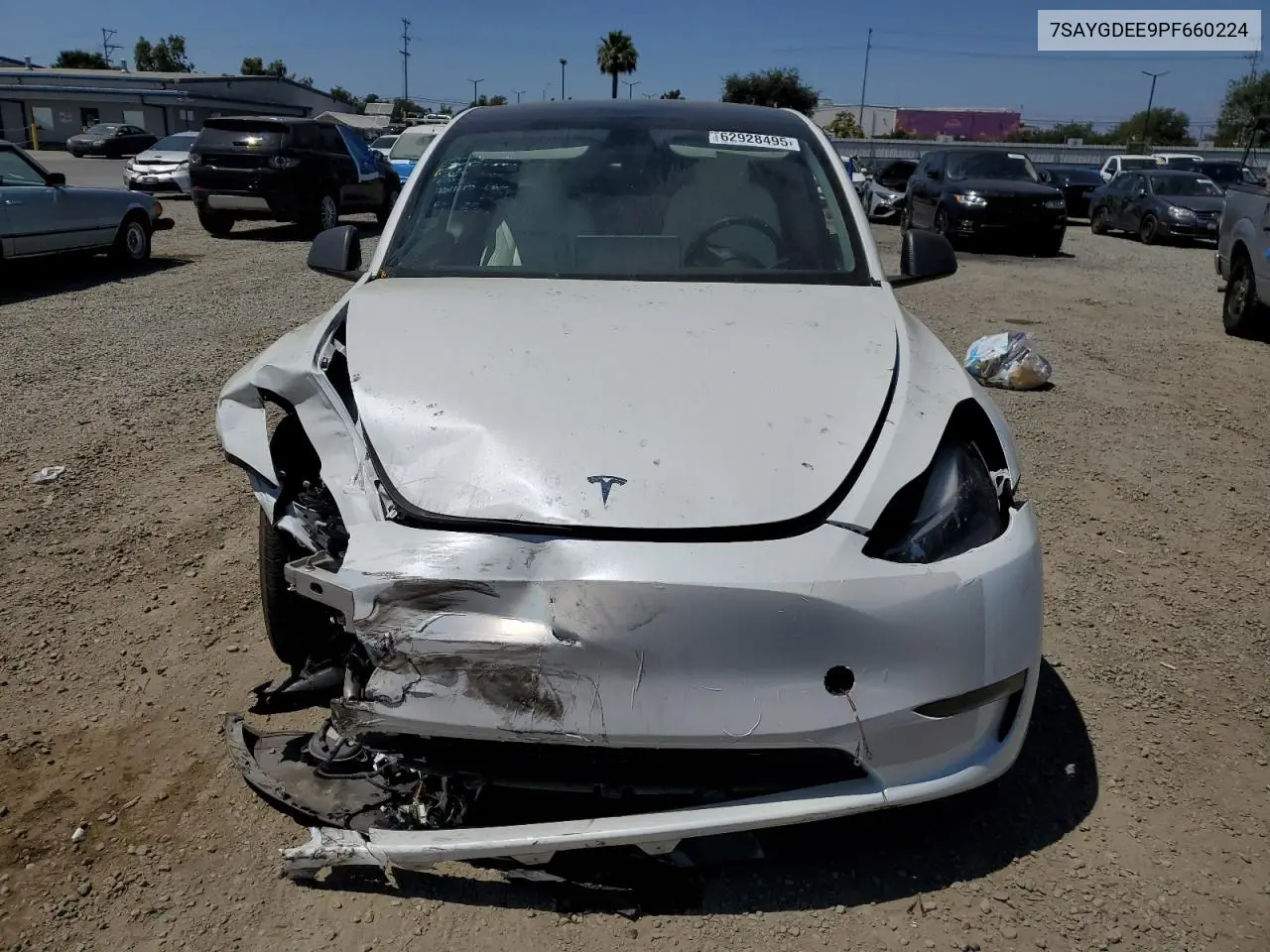 2023 Tesla Model Y VIN: 7SAYGDEE9PF660224 Lot: 62928495