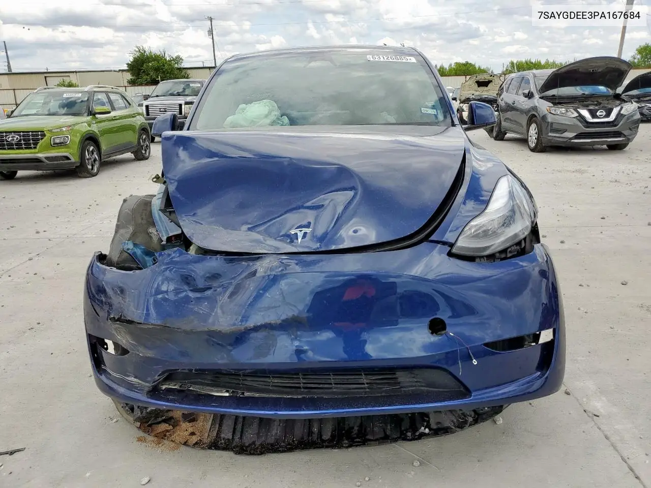 2023 Tesla Model Y VIN: 7SAYGDEE3PA167684 Lot: 63126885