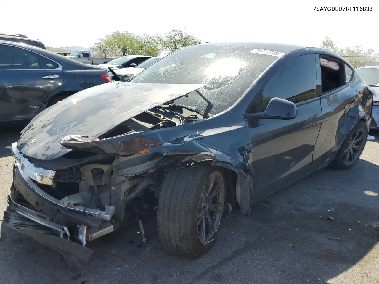 2024 Tesla Model Y VIN: 7SAYGDED7RF116833 Lot: 58777785