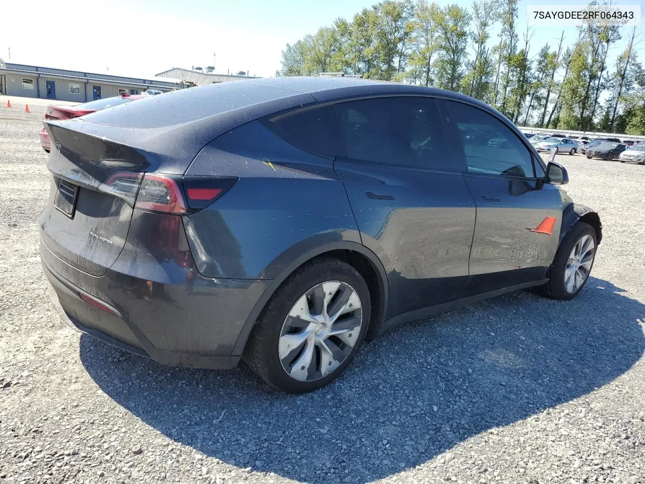2024 Tesla Model Y VIN: 7SAYGDEE2RF064343 Lot: 62537265