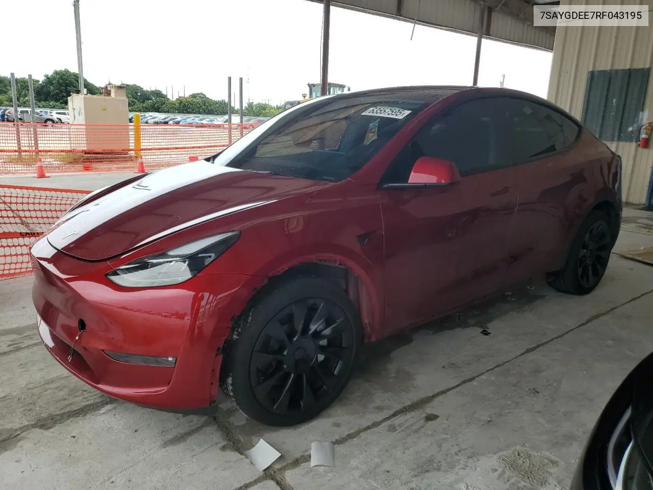 2024 Tesla Model Y VIN: 7SAYGDEE7RF043195 Lot: 63557595