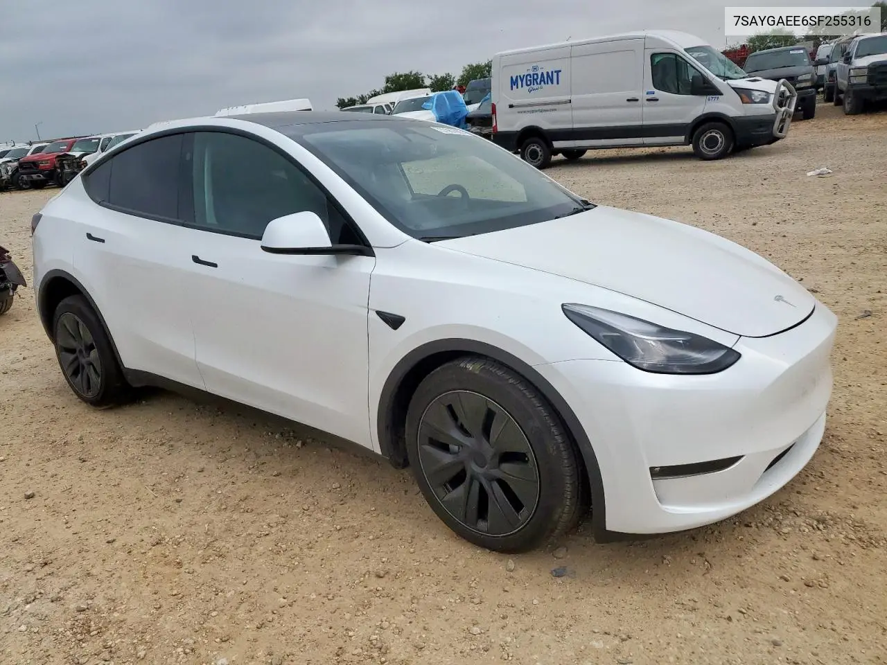2025 Tesla Model Y VIN: 7SAYGAEE6SF255316 Lot: 57067985