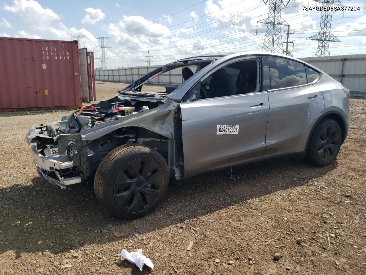 2025 Tesla Model Y VIN: 7SAYGDED5SA377204 Lot: 62487355