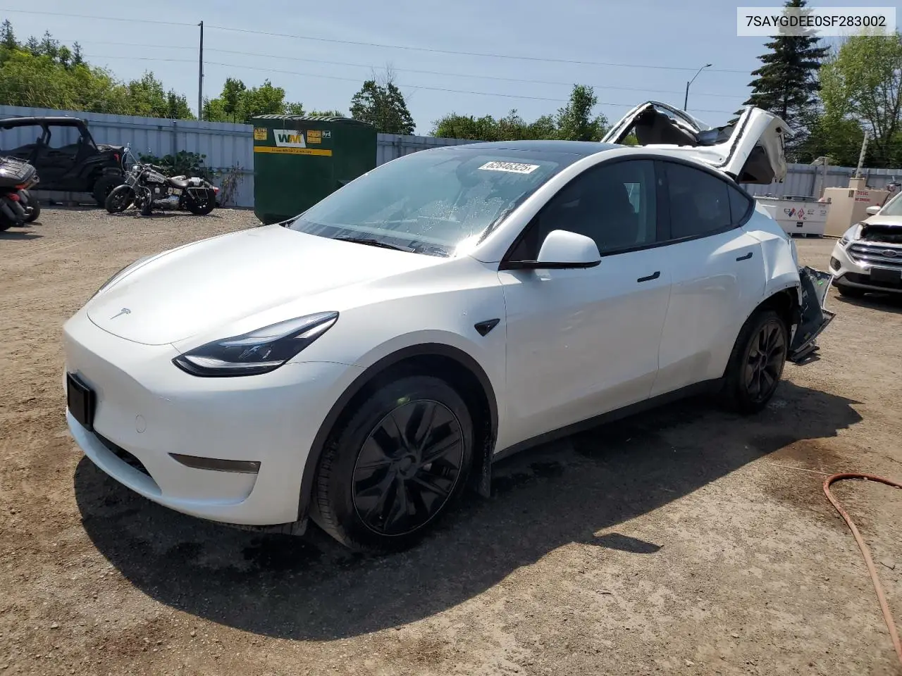 2025 Tesla Model Y VIN: 7SAYGDEE0SF283002 Lot: 62846325