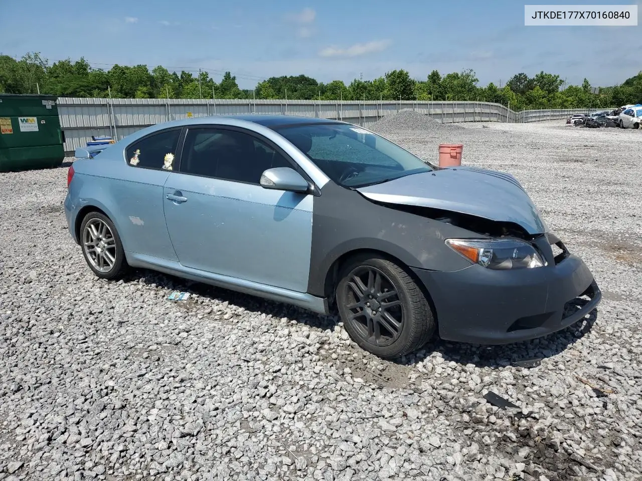 2007 Toyota Scion Tc VIN: JTKDE177X70160840 Lot: 57110135