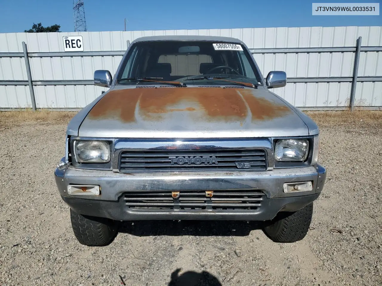1990 Toyota 4Runner Vn39 Sr5 VIN: JT3VN39W6L0033531 Lot: 58007555
