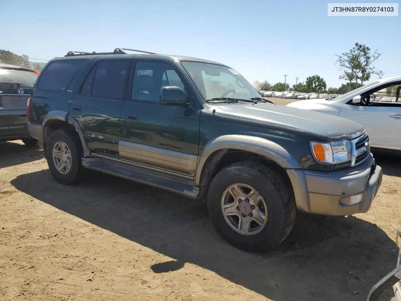 2000 Toyota 4Runner Limited VIN: JT3HN87R8Y0274103 Lot: 56254815