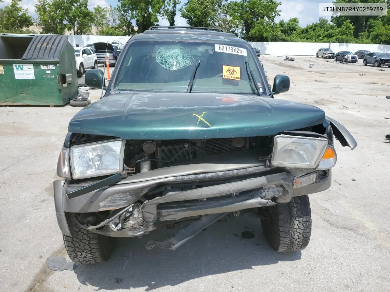 2000 Toyota 4Runner Limited VIN: JT3HN87R4Y0259789 Lot: 62179625