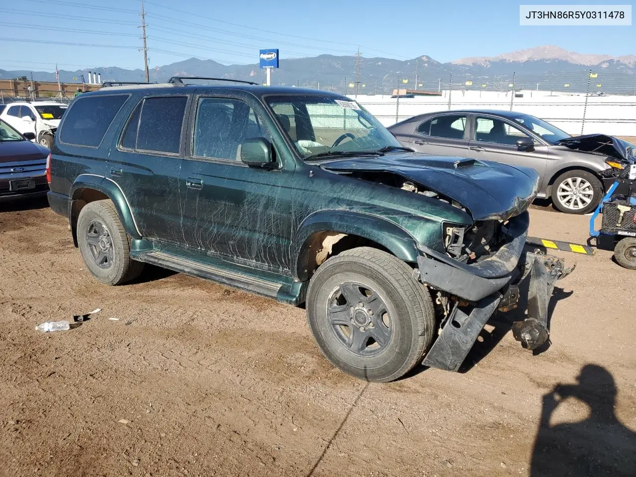 2000 Toyota 4Runner Sr5 VIN: JT3HN86R5Y0311478 Lot: 62608735