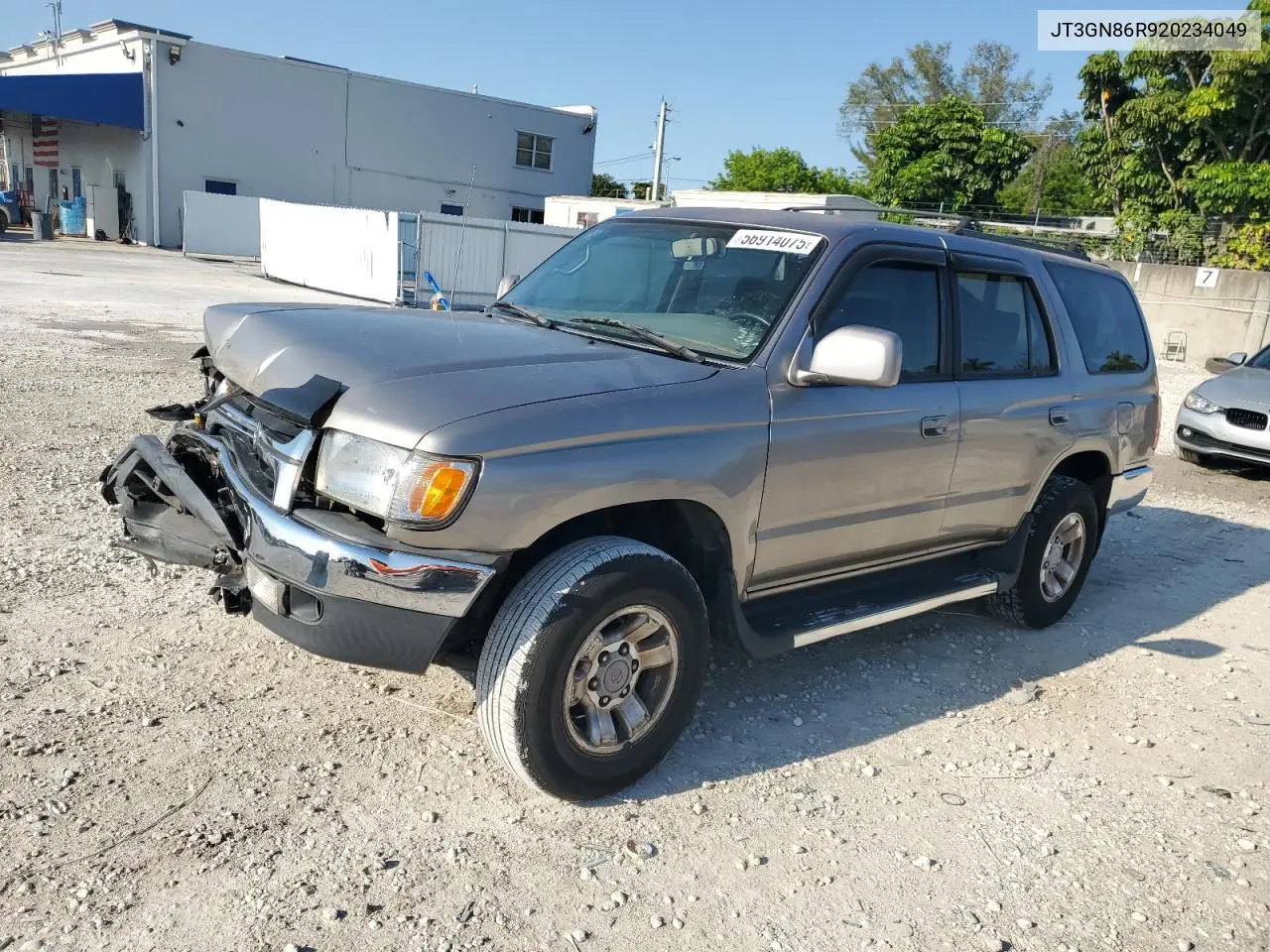 2002 Toyota 4Runner Sr5 VIN: JT3GN86R920234049 Lot: 56914075