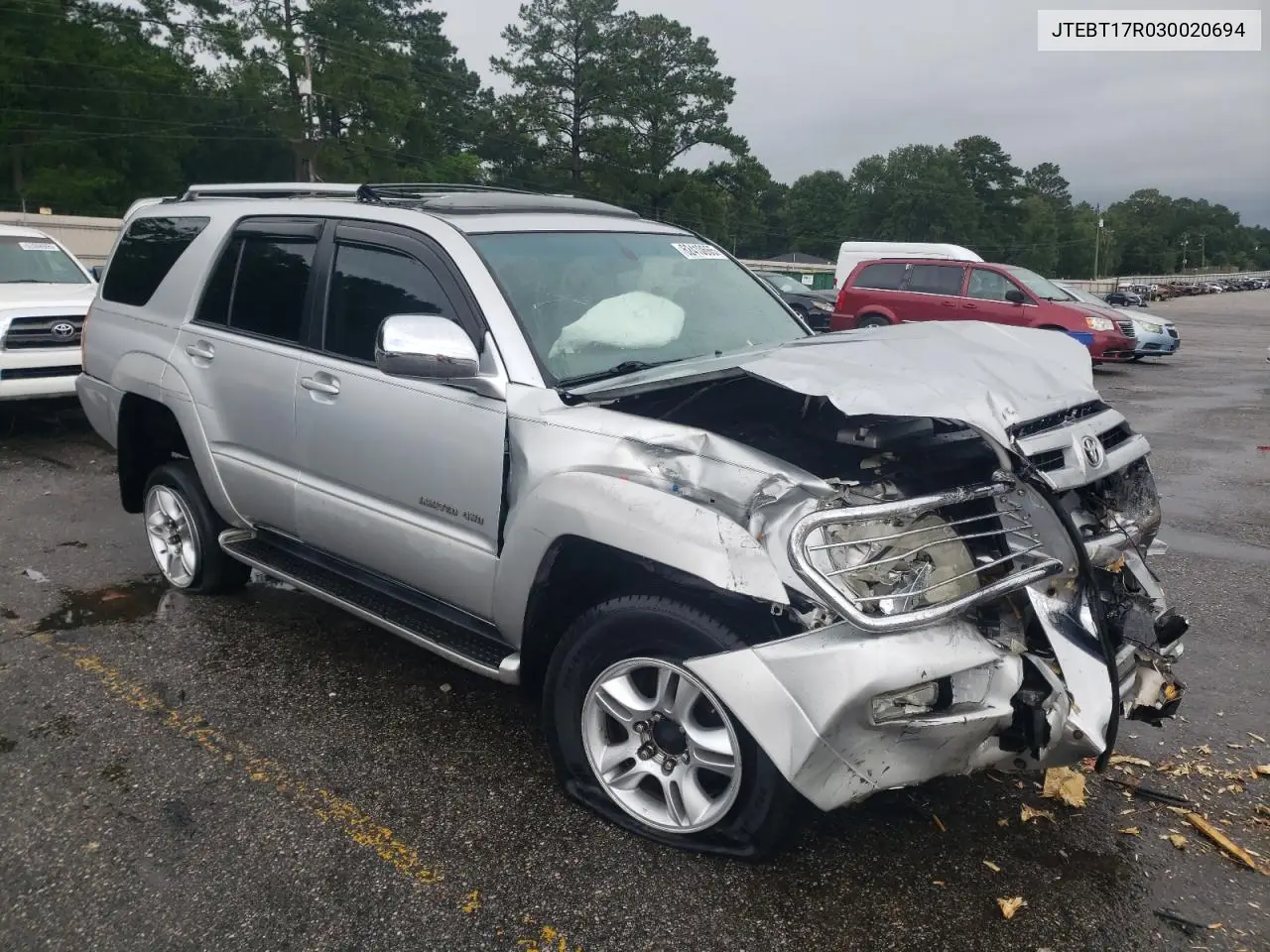 2003 Toyota 4Runner Limited VIN: JTEBT17R030020694 Lot: 62410665
