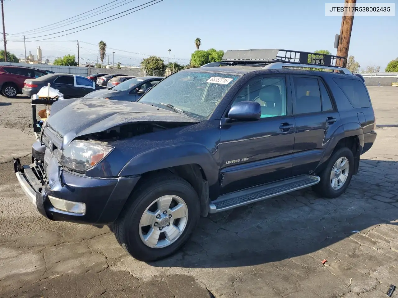 2003 Toyota 4Runner Limited VIN: JTEBT17R538002435 Lot: 65282715