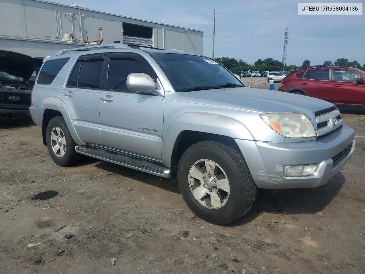 2003 Toyota 4Runner Limited VIN: JTEBU17R938004136 Lot: 65605345